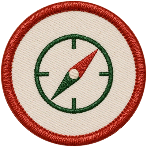 Embroidered compass merit patch