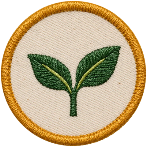 Embroidered seedling merit patch